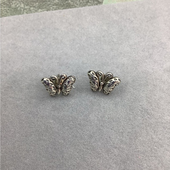 Sterling Silver Butterfly post  Earrings - Picture 2 of 4
